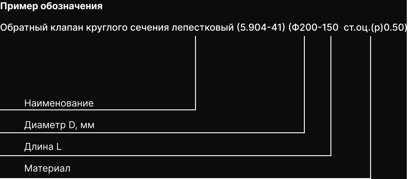 Короткое описание - Обратный клапан круглого сечения